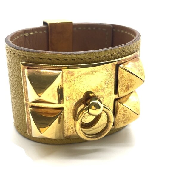 HERMES Yellow Leather Bracelet - Picture 1 of 5